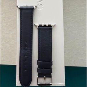 Apple Watch 44mm Navy Leather Band